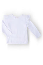 White L/S Ruffle Tee by Mila & Rose ®