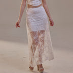 White Lace A-Line Skirt – Long Sheer Full Skirt by Bridal Port