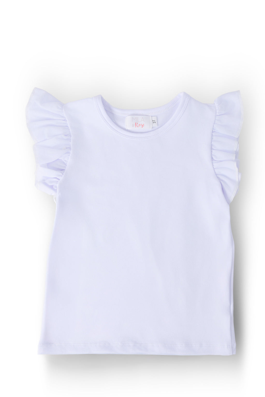 White S/S Ruffle Tee by Mila & Rose ®