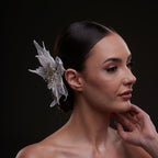 Large White Flower Bridal Hair Comb by Bridal Port
