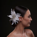 Large White Flower Bridal Hair Comb by Bridal Port