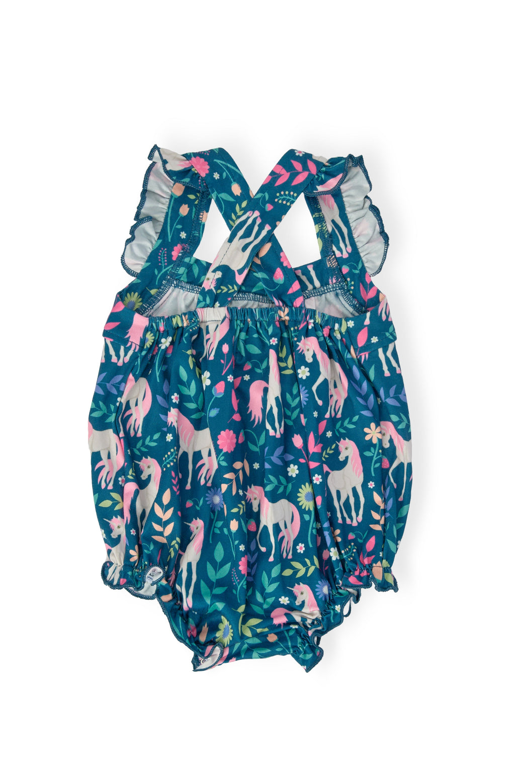 Wish Upon a Unicorn Ruffle Cross Back Romper by Mila & Rose ®