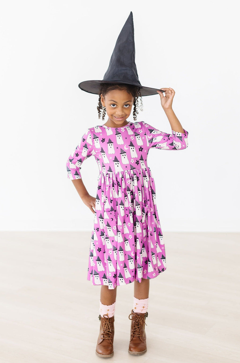 Witches Boo 3/4 Sleeve Pocket Twirl Dress by Mila & Rose ®