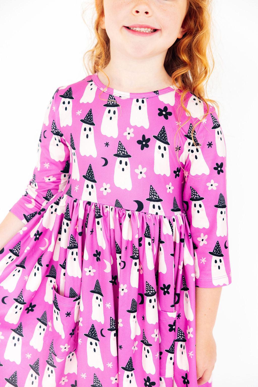 Witches Boo 3/4 Sleeve Pocket Twirl Dress by Mila & Rose ®