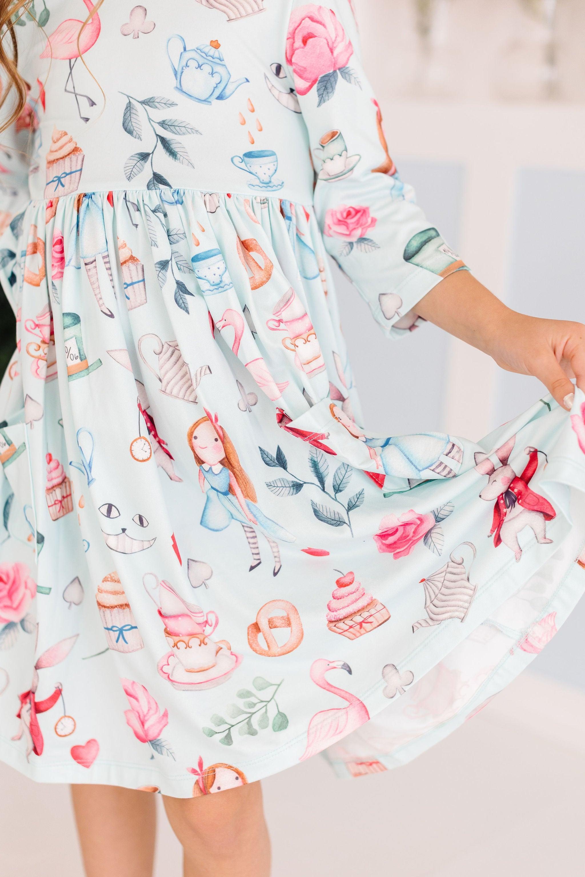 SALE Wonderland 3/4 Sleeve Pocket Twirl Dress by Mila & Rose ®