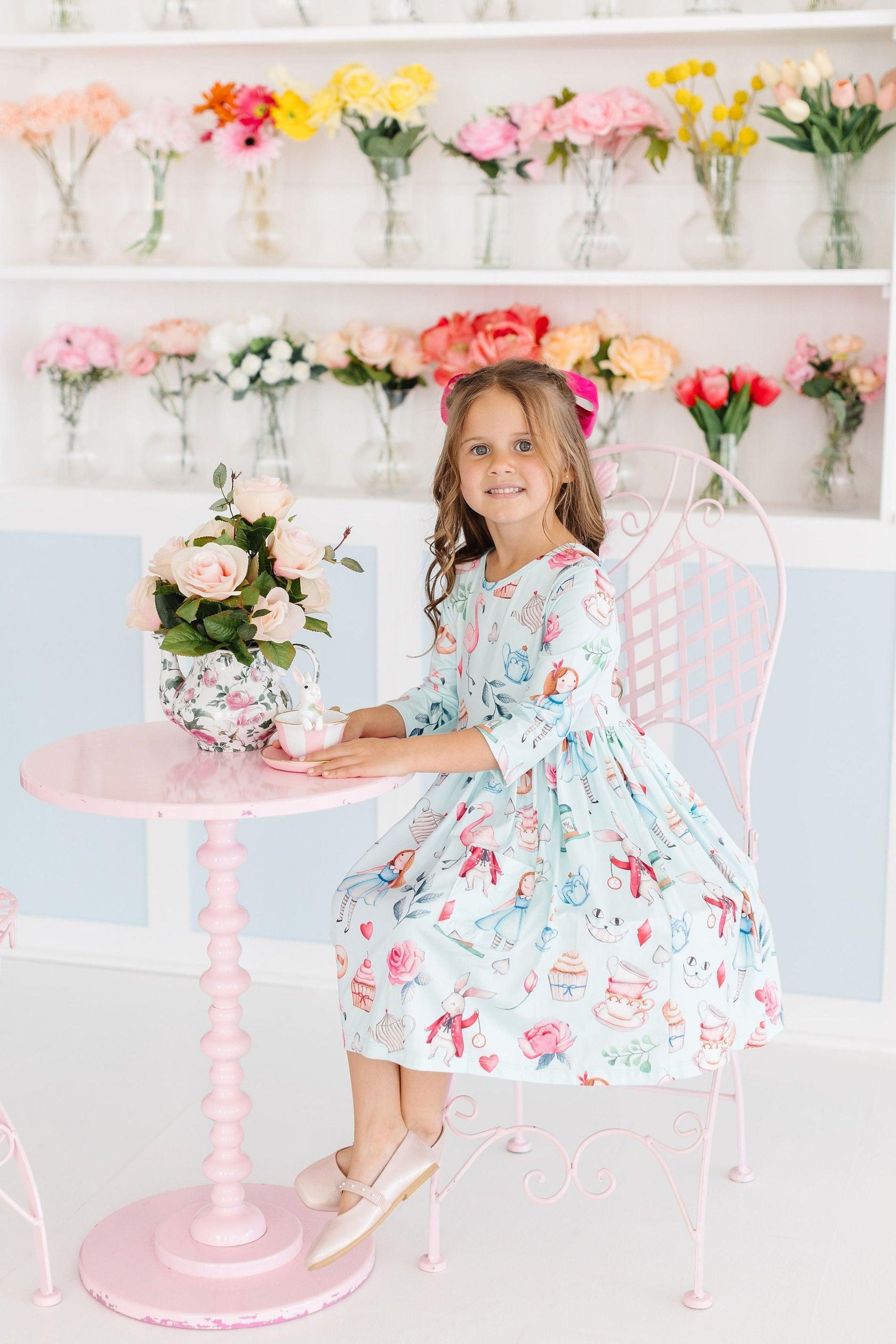 SALE Wonderland 3/4 Sleeve Pocket Twirl Dress by Mila & Rose ®