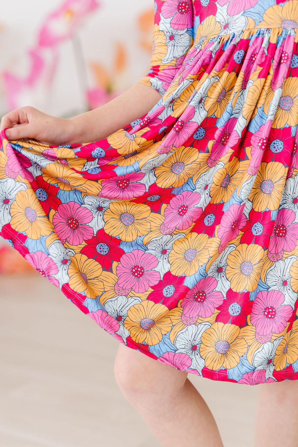 SALE Wonderland Floral 3/4 Sleeve Pocket Twirl Dress by Mila & Rose ®