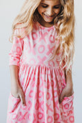 XOXO 3/4 Sleeve Pocket Twirl Dress by Mila & Rose ®