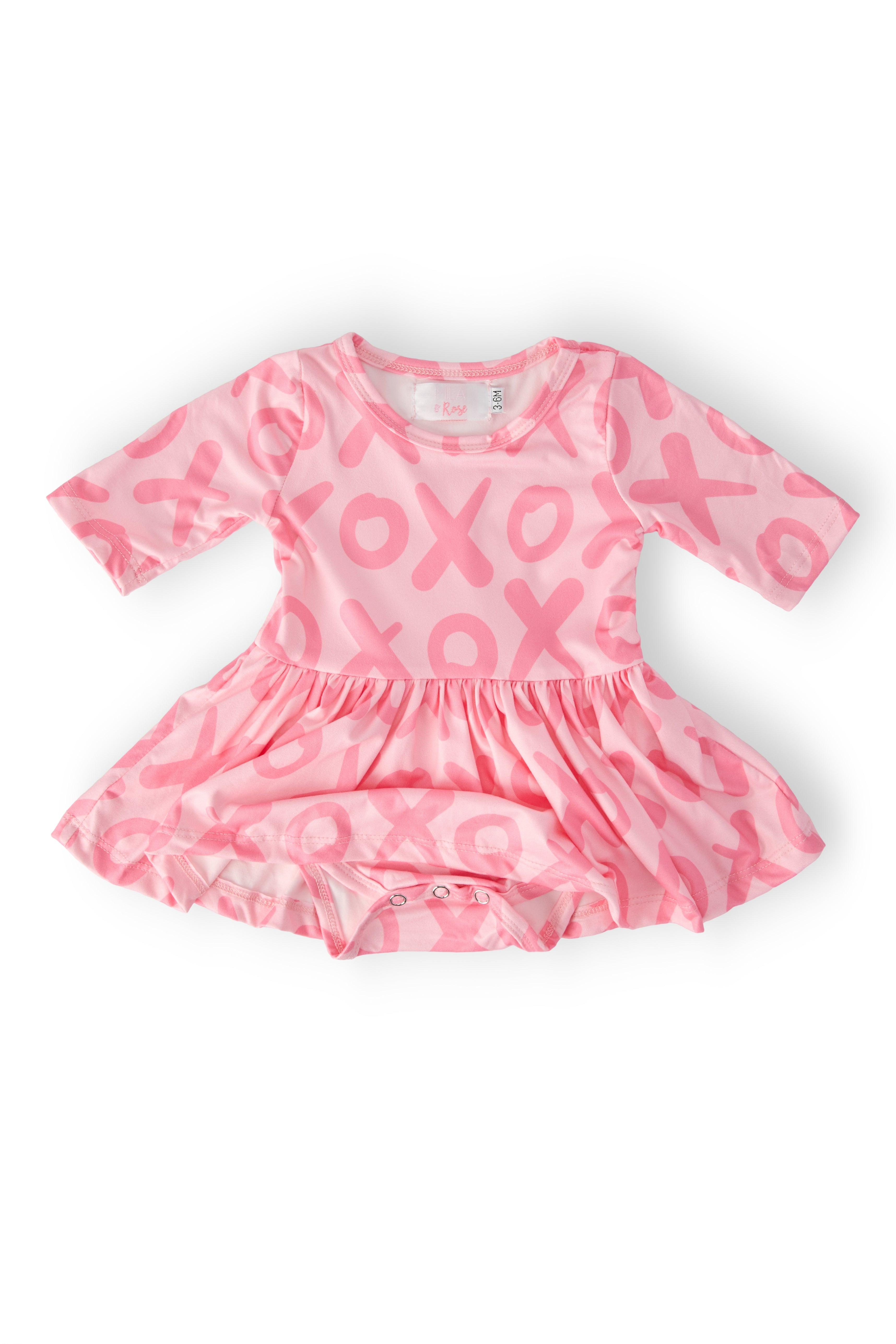 XOXO 3/4 Sleeve Twirl Bodysuit by Mila & Rose ®