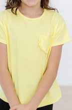 Yellow Ruffle Pocket Tee by Mila & Rose ®