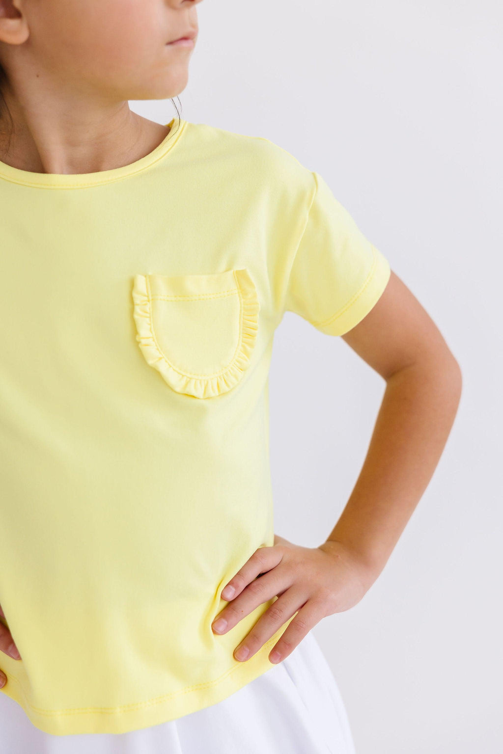 Yellow Ruffle Pocket Tee by Mila & Rose ®