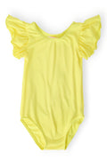 Yellow S/S Flutter Sleeve Leotard by Mila & Rose ®