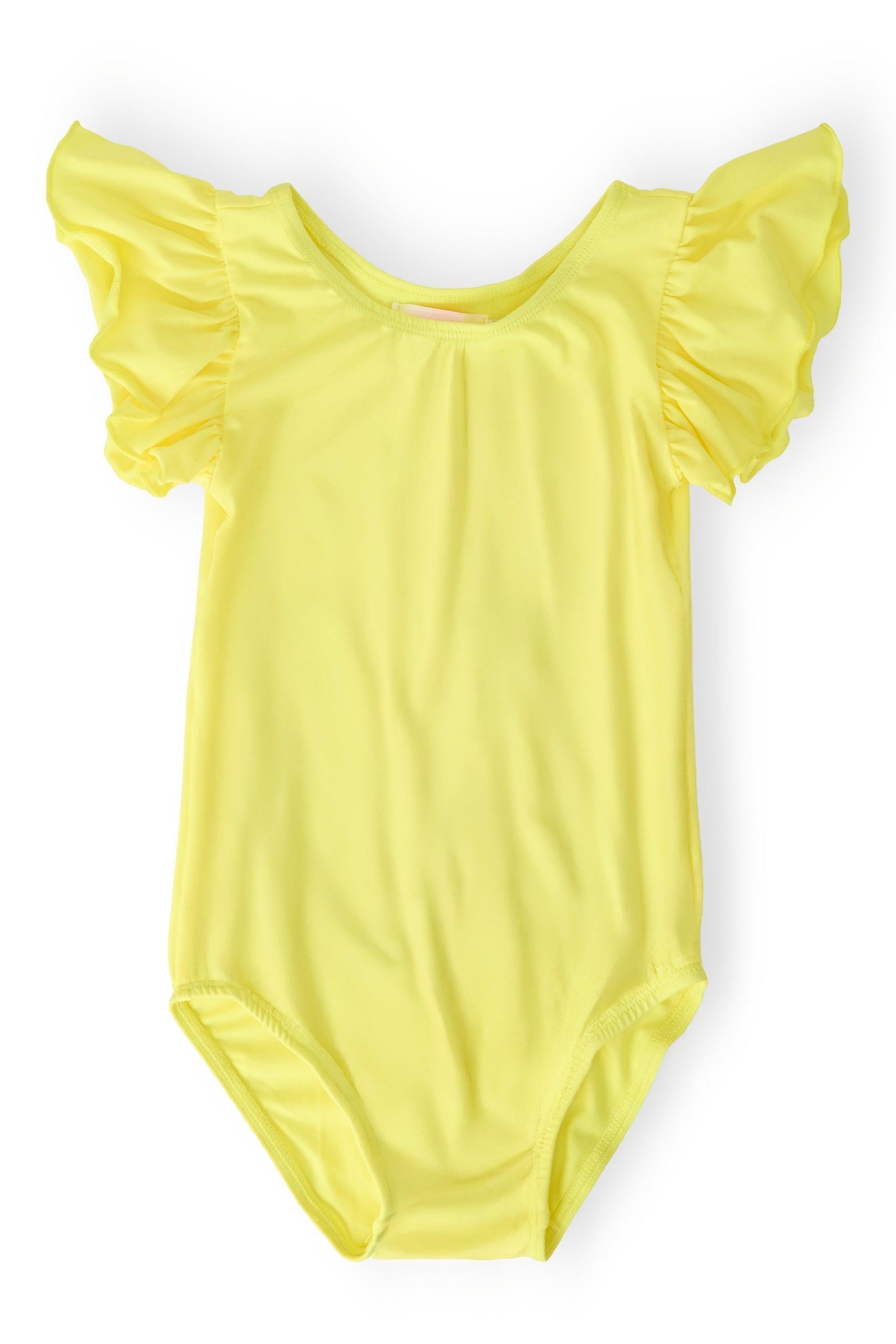 Yellow S/S Flutter Sleeve Leotard by Mila & Rose ®