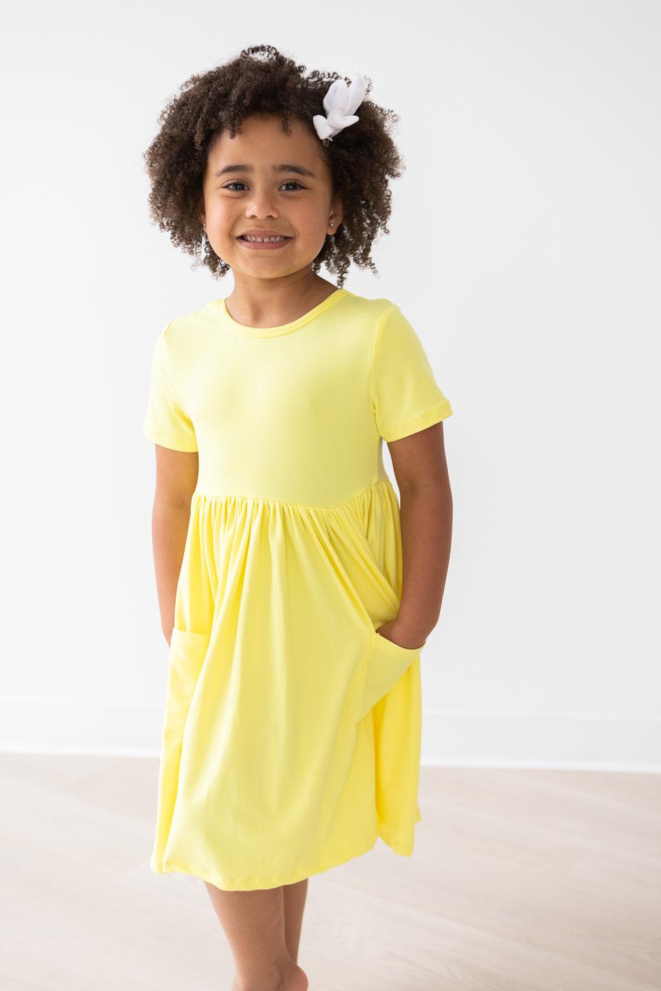 Yellow S/S Pocket Twirl Dress by Mila & Rose ®