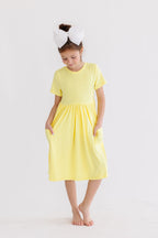 Yellow S/S Pocket Twirl Dress by Mila & Rose ®