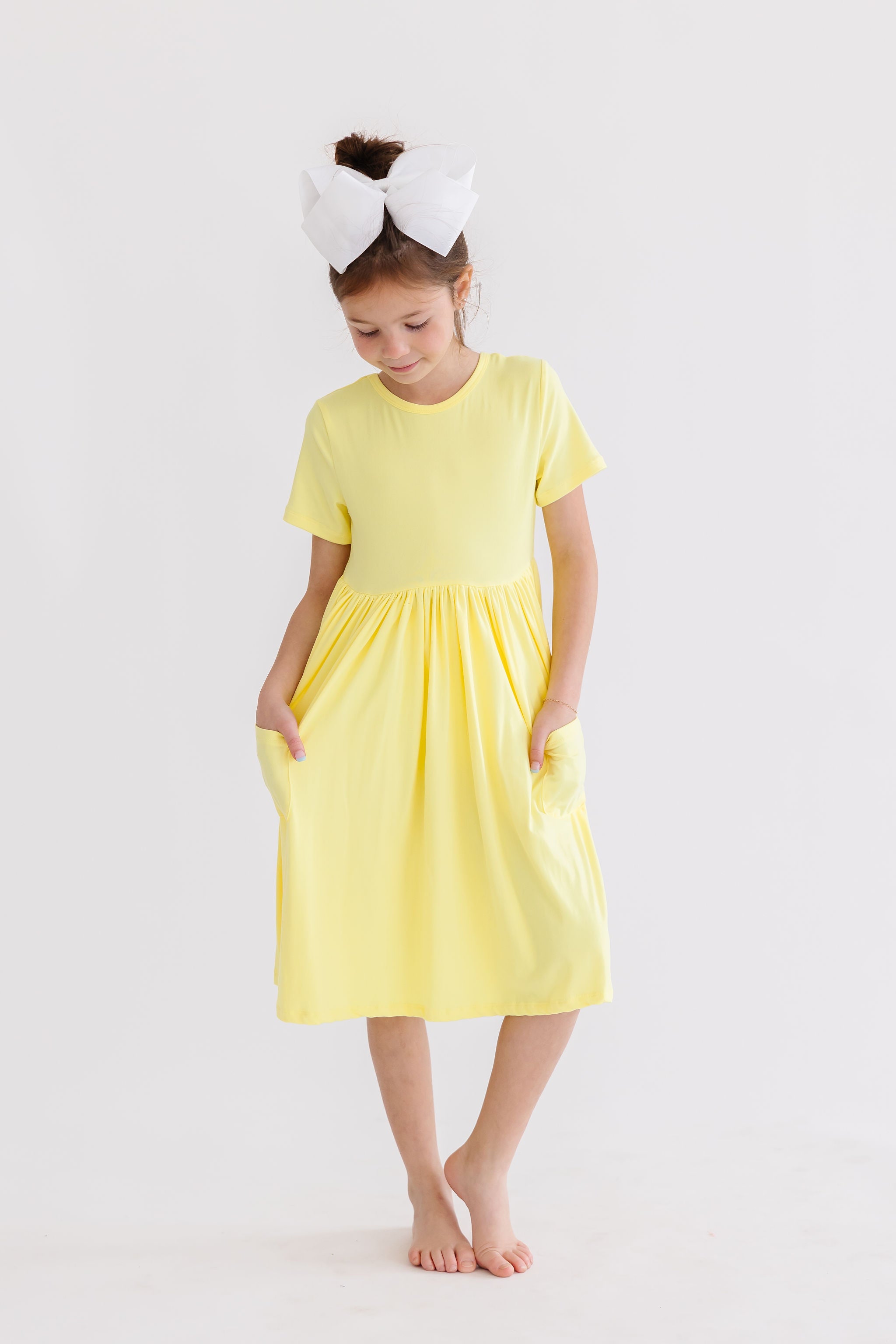 Yellow S/S Pocket Twirl Dress by Mila & Rose ®
