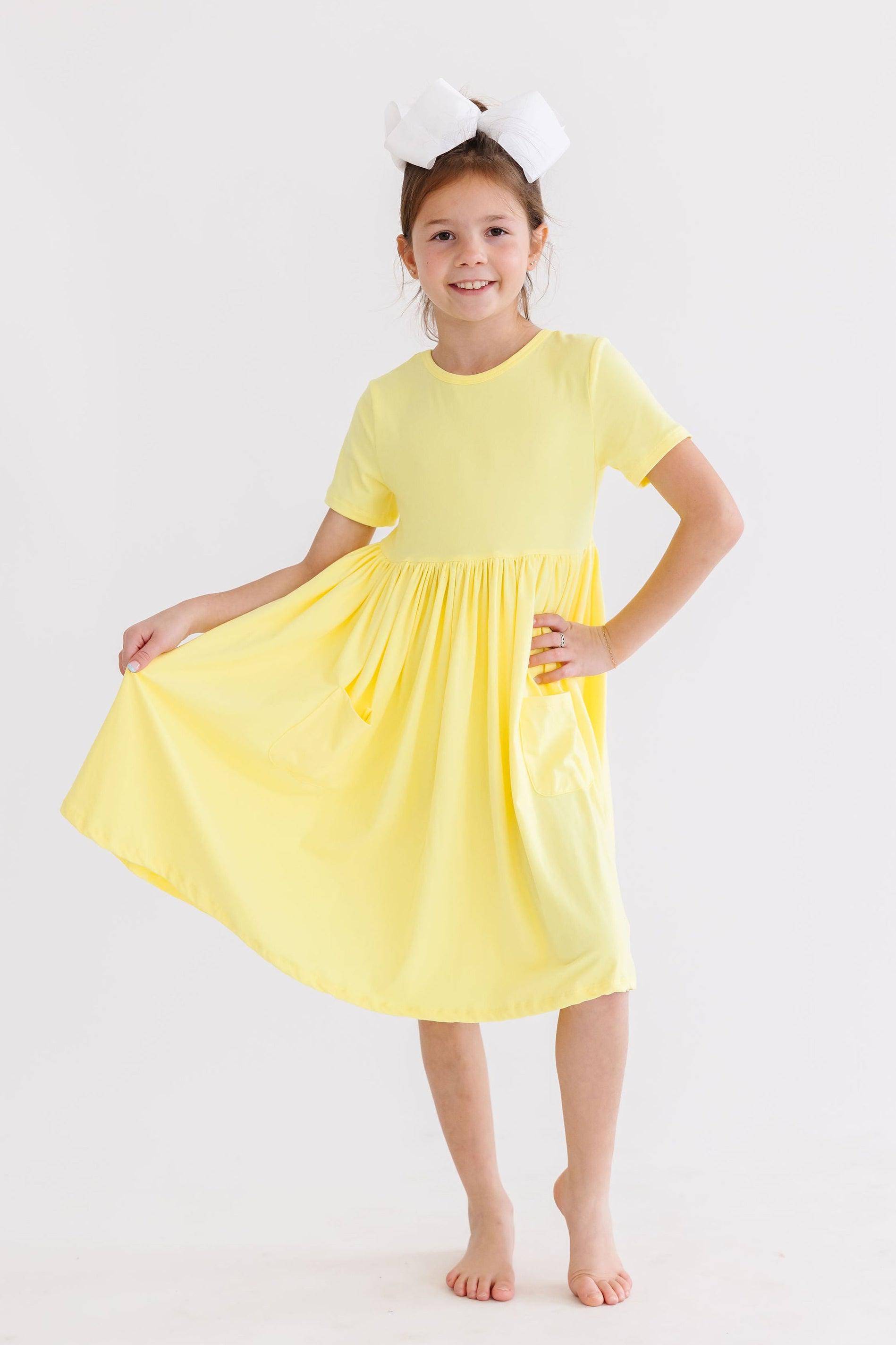 Yellow S/S Pocket Twirl Dress by Mila & Rose ®