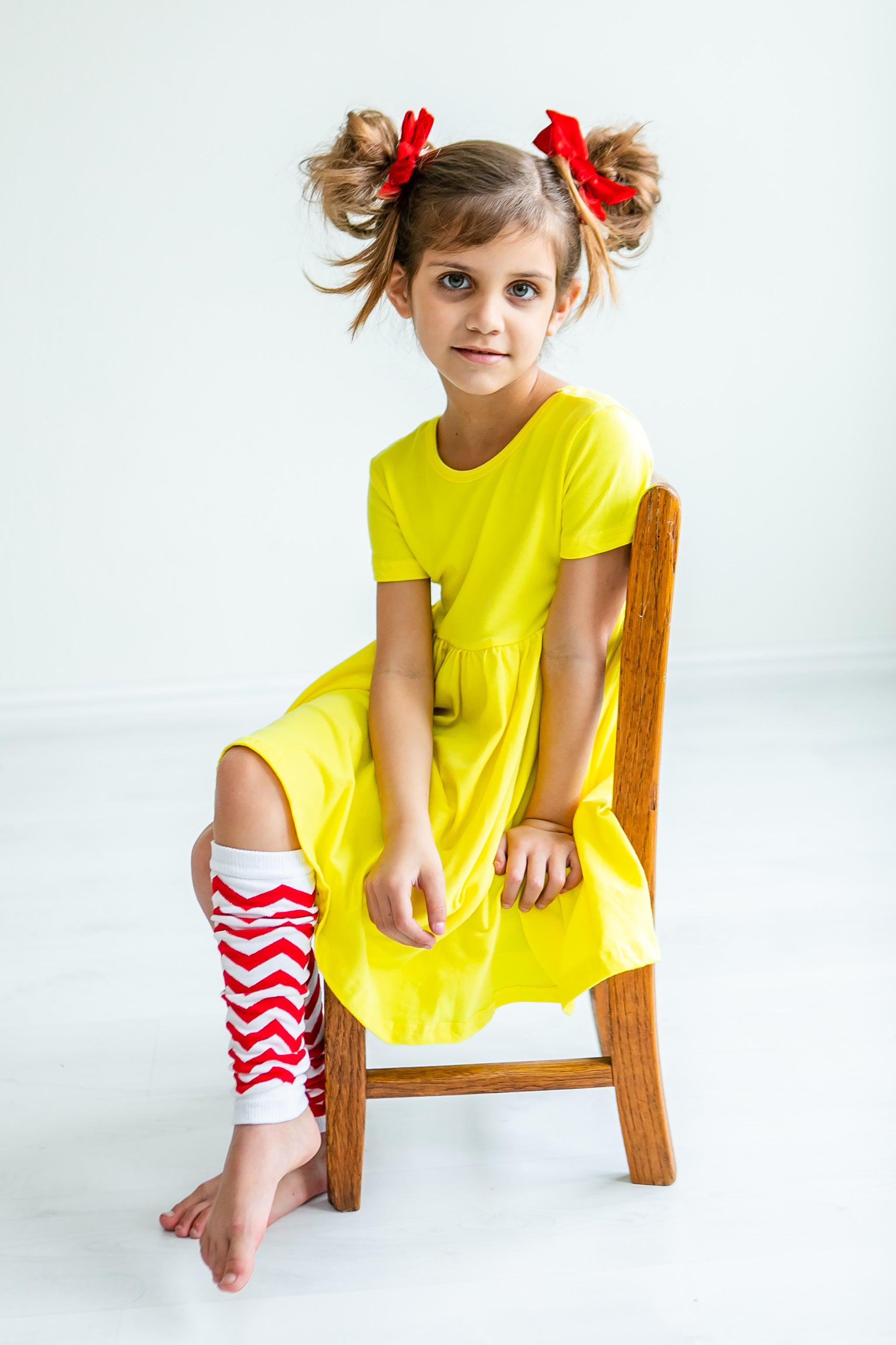 Yellow S/S Pocket Twirl Dress by Mila & Rose ®