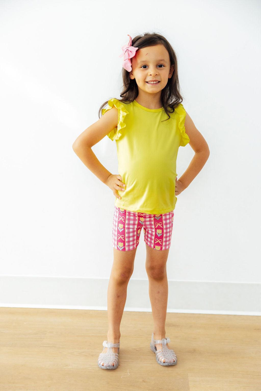 Yellow S/S Ruffle Tee by Mila & Rose ®