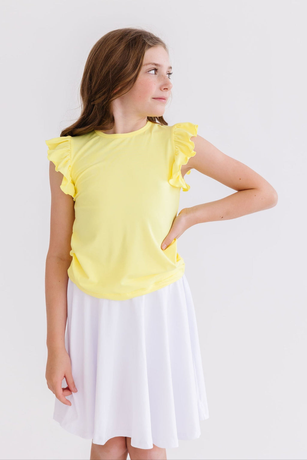 Yellow S/S Ruffle Tee by Mila & Rose ®