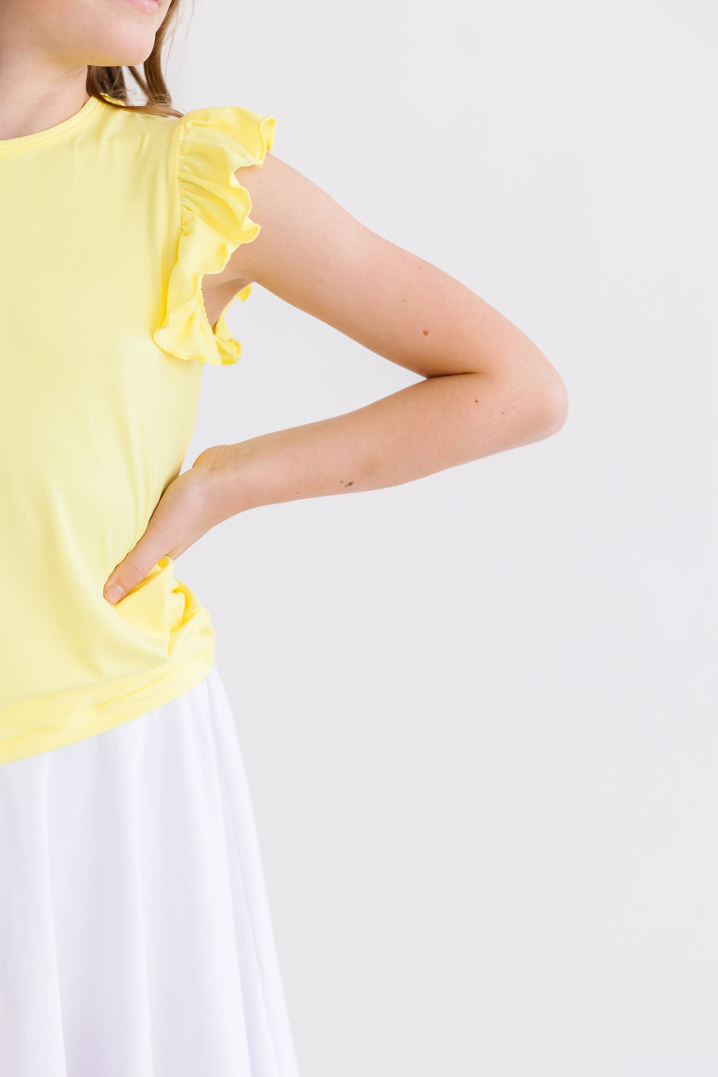 Yellow S/S Ruffle Tee by Mila & Rose ®