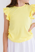 Yellow S/S Ruffle Tee by Mila & Rose ®