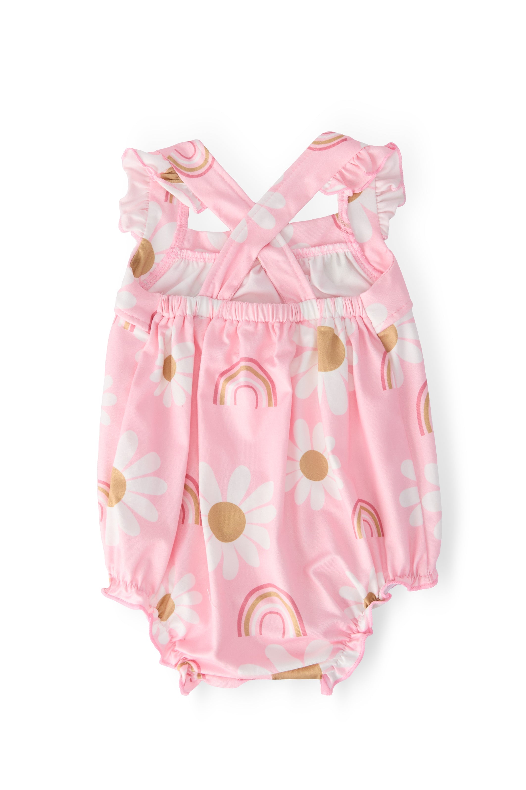 You are My Sunshine Ruffle Cross Back Romper by Mila & Rose ®