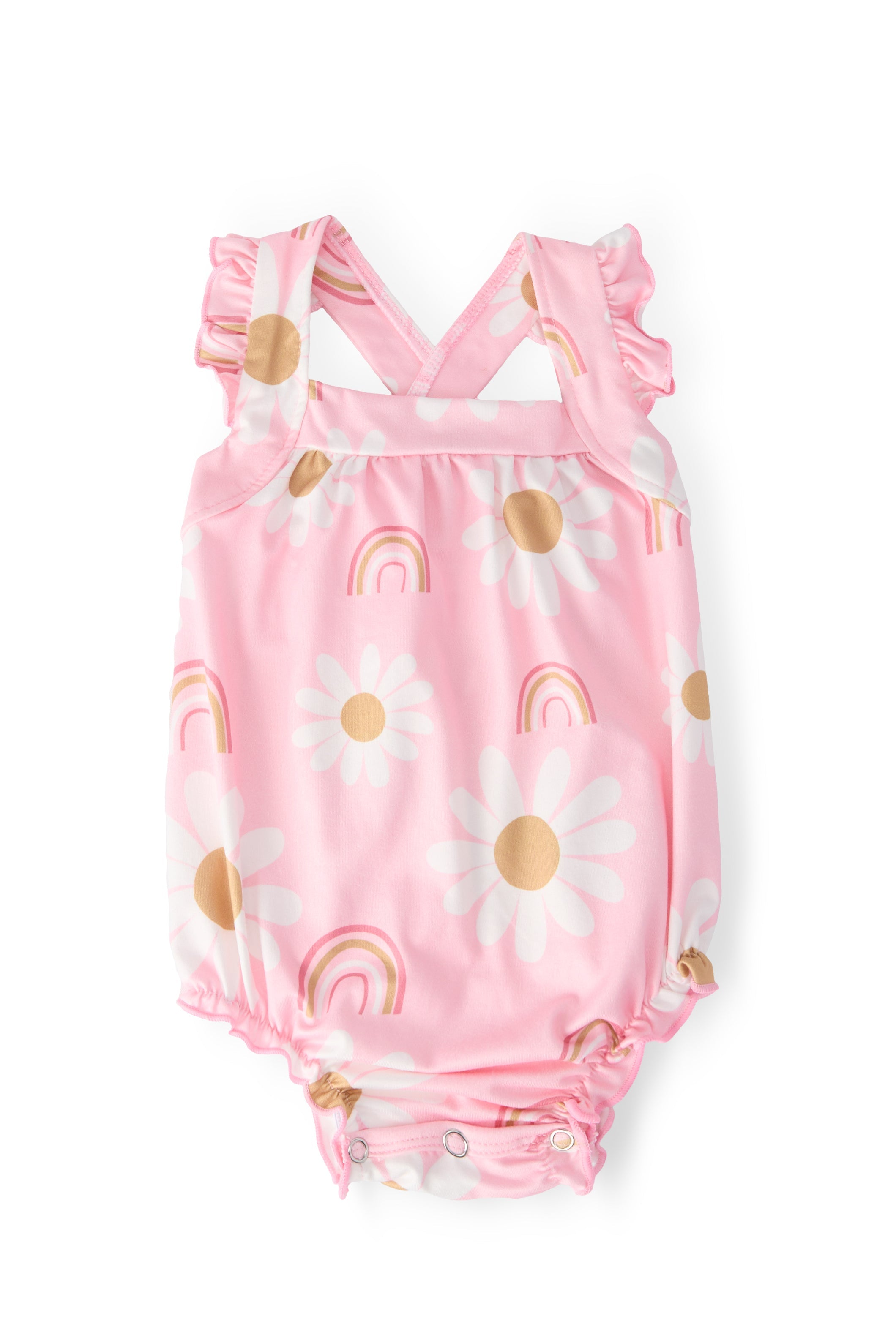 You are My Sunshine Ruffle Cross Back Romper by Mila & Rose ®
