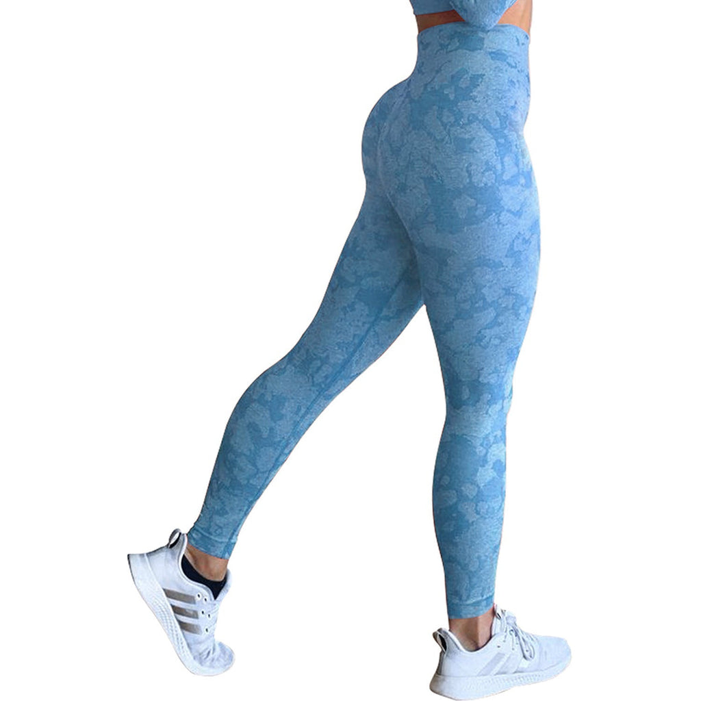 Snowflake Camouflage Seamless Yoga Pants – High Waisted Leggings by FitiqueFit