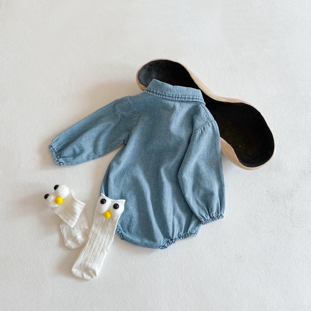 Womens Cowboy Long-sleeve Jumpsuit Romper Loose-fitting by Baby Joy