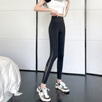 Women's Shapewear Tummy-Control Leggings – High-Stretch Cropped Nylon Pants by FitiqueFit