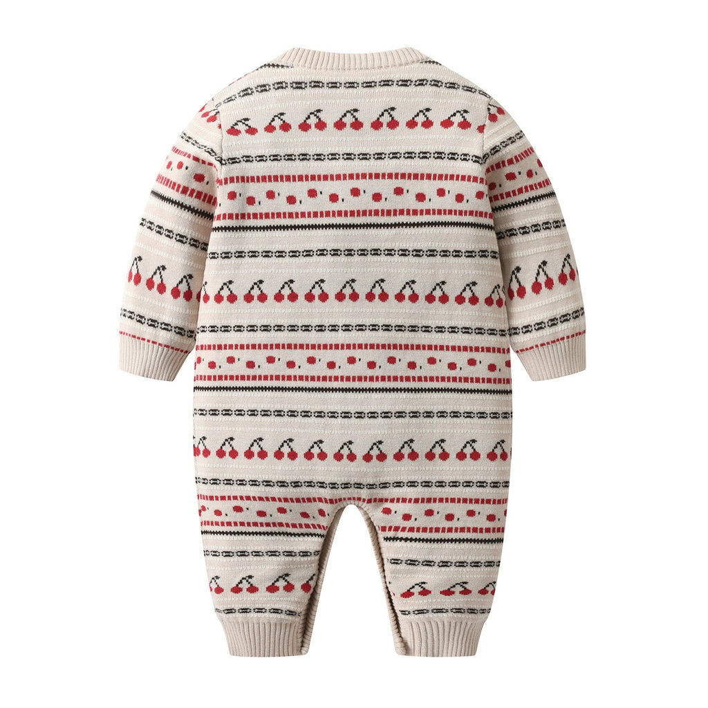 Knitted Jacquard Double-Layer Thickened Baby Romper For FallWinter by Baby Joy
