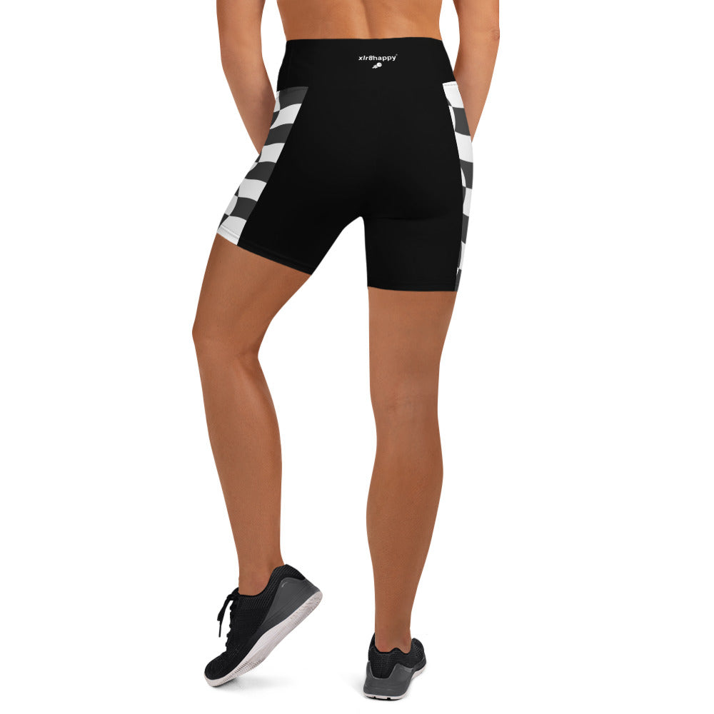 Checkered flag Yoga Shorts by Xlr8happy