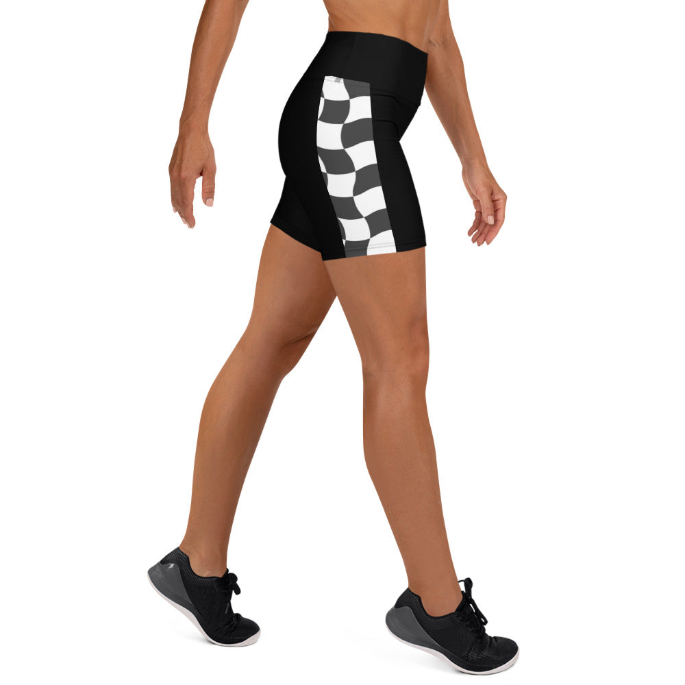 Checkered flag Yoga Shorts by Xlr8happy