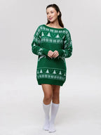 Anita Knit Dress - Christmas Knit Long Sleeve Dress for Stylish Holiday Cheer by Celidior