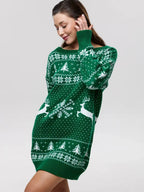 Anita Knit Dress - Christmas Knit Long Sleeve Dress for Stylish Holiday Cheer by Celidior