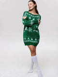 Anita Knit Dress - Christmas Knit Long Sleeve Dress for Stylish Holiday Cheer by Celidior