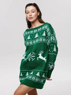 Anita Knit Dress - Christmas Knit Long Sleeve Dress for Stylish Holiday Cheer by Celidior