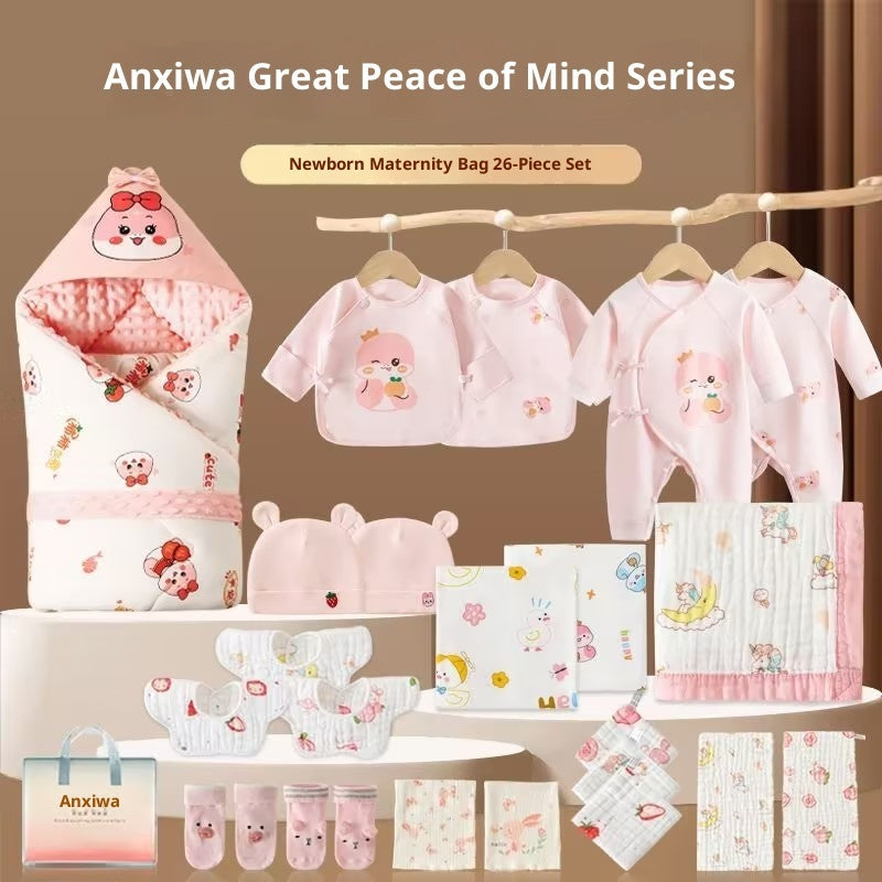 Maternity Bag Newborn Swaddle Bath Towel Clothing Set by Baby Joy