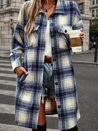 Women’s Plaid Shacket Set – Flannel Shirt Jacket & Distressed Denim Shorts by FitiqueFit