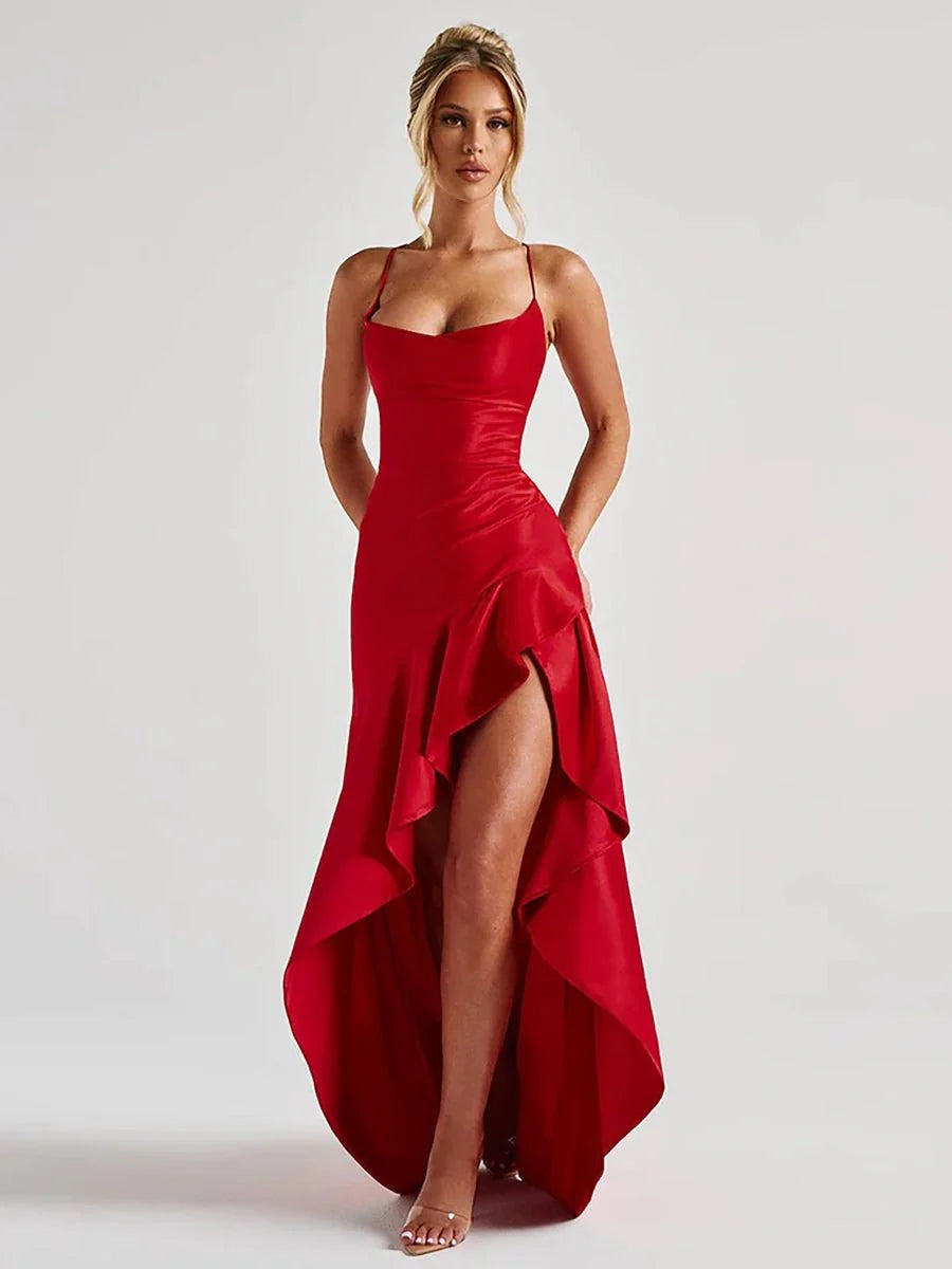 Bethany Backless Ruffles Irregular Dress Summer by Celidior