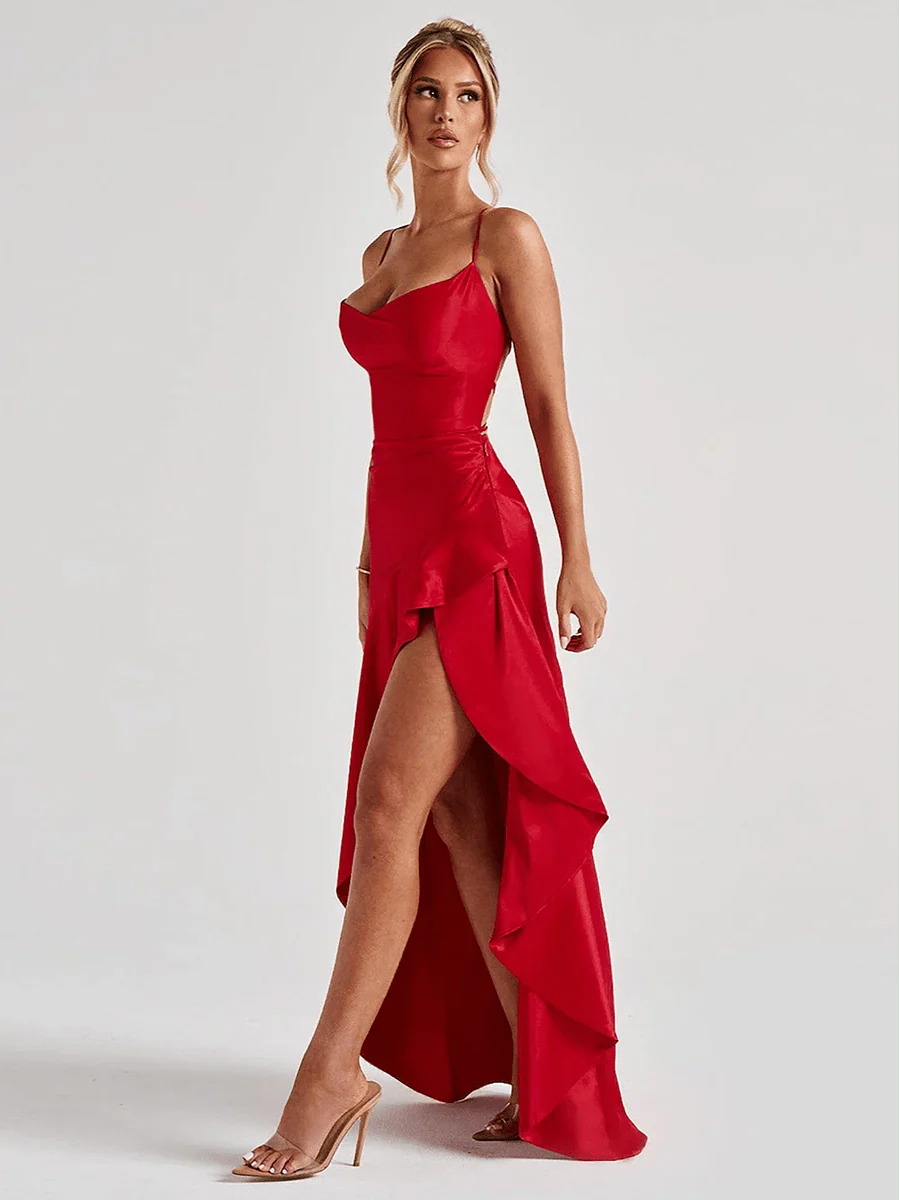 Bethany Backless Ruffles Irregular Dress Summer by Celidior