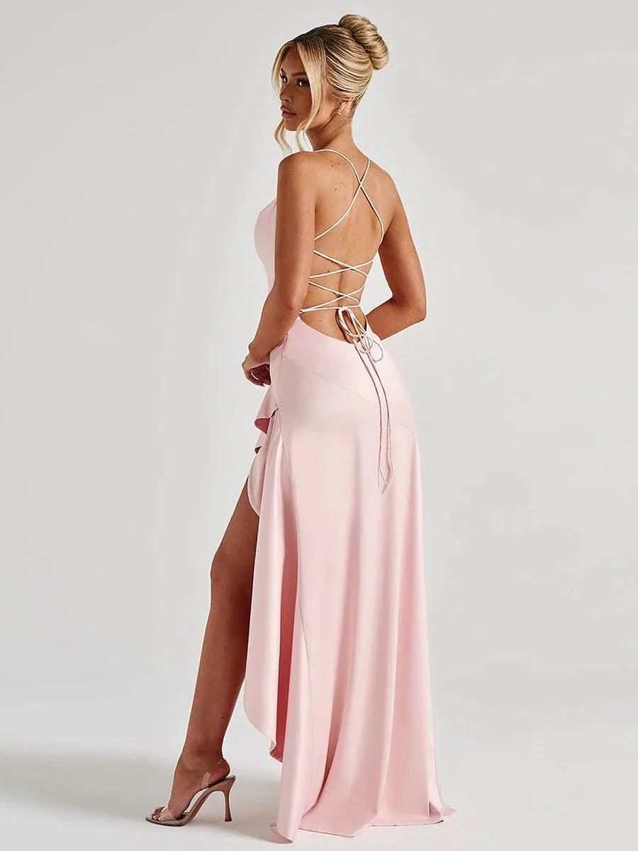 Bethany Backless Ruffles Irregular Dress Summer by Celidior