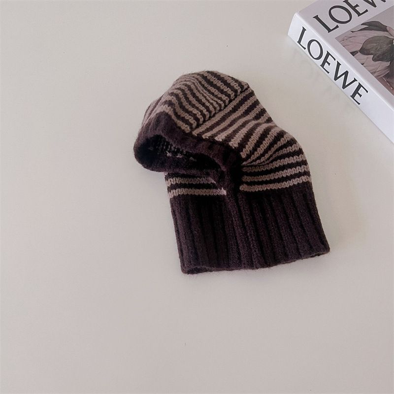 Childrens Contrast-Color Striped Knitted Hat by Baby Joy