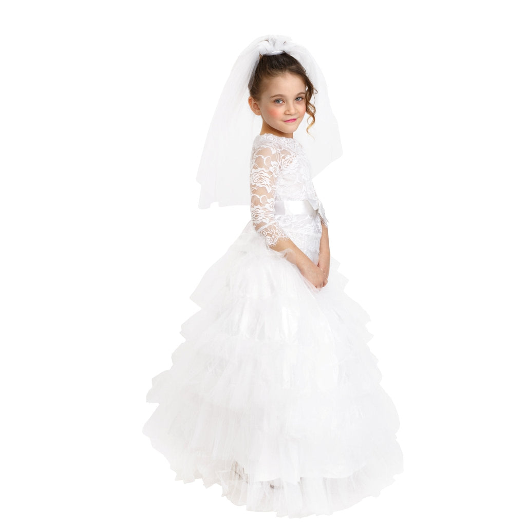 Bridal Dress with Wedding Veil - Kids by Dress Up America