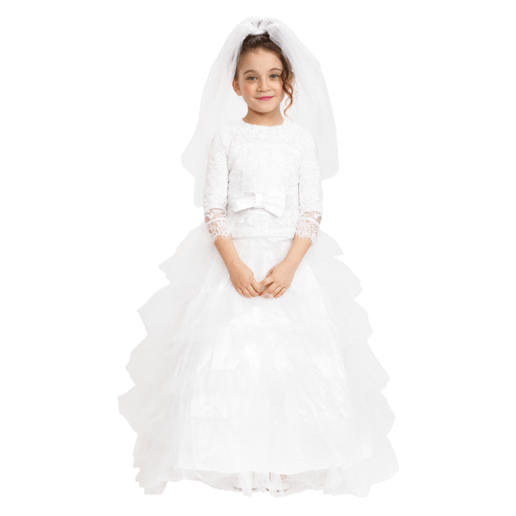 Bridal Dress with Wedding Veil - Kids by Dress Up America