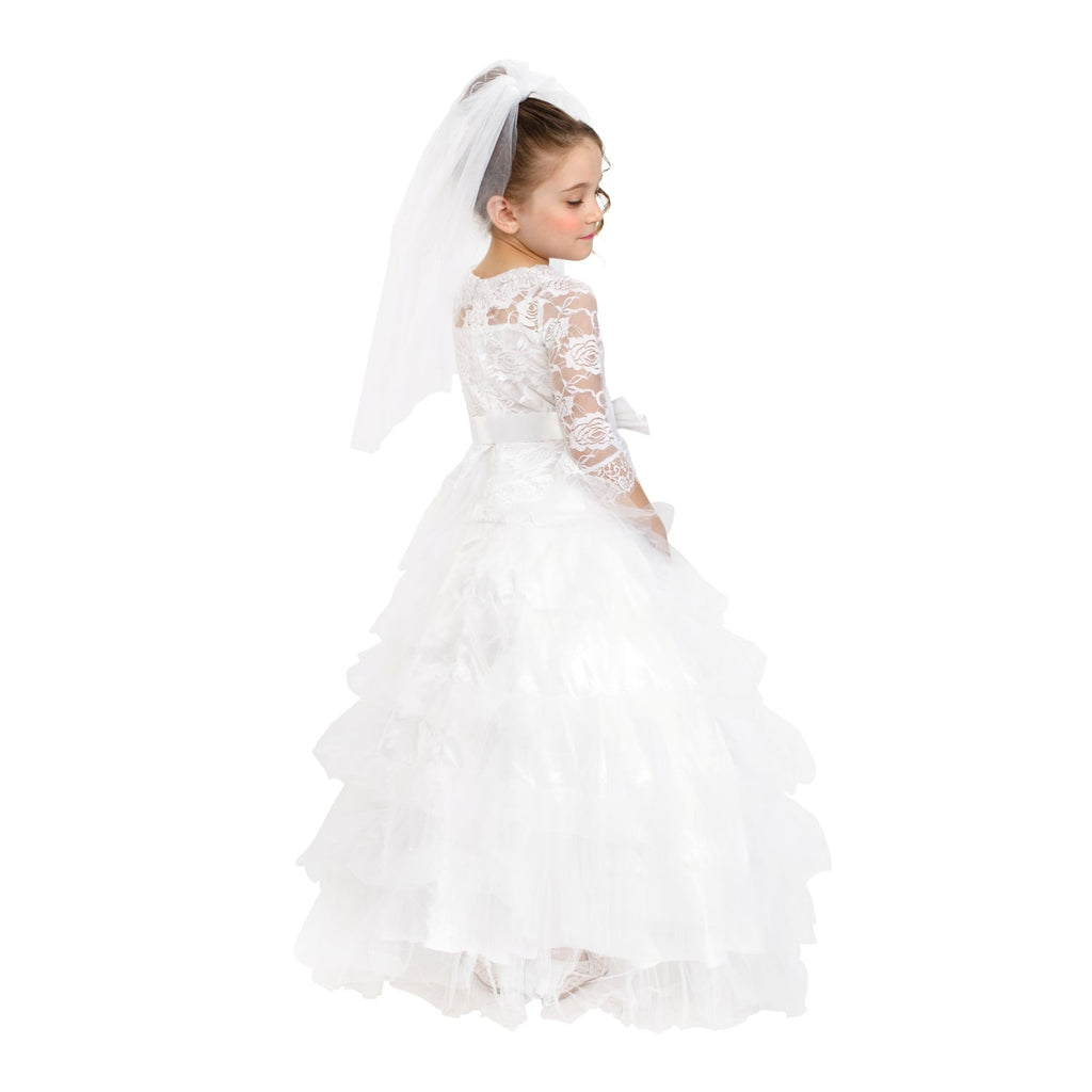 Bridal Dress with Wedding Veil - Kids by Dress Up America