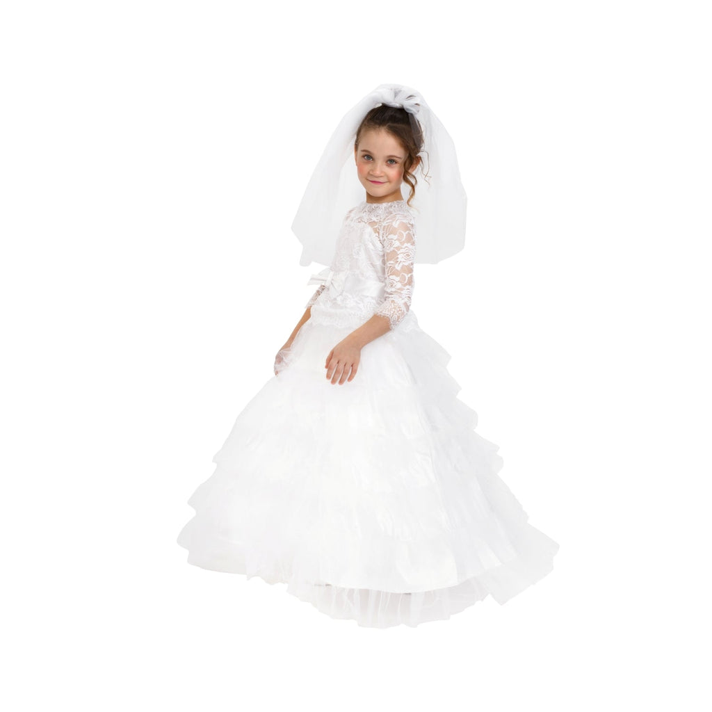 Bridal Dress with Wedding Veil - Kids by Dress Up America