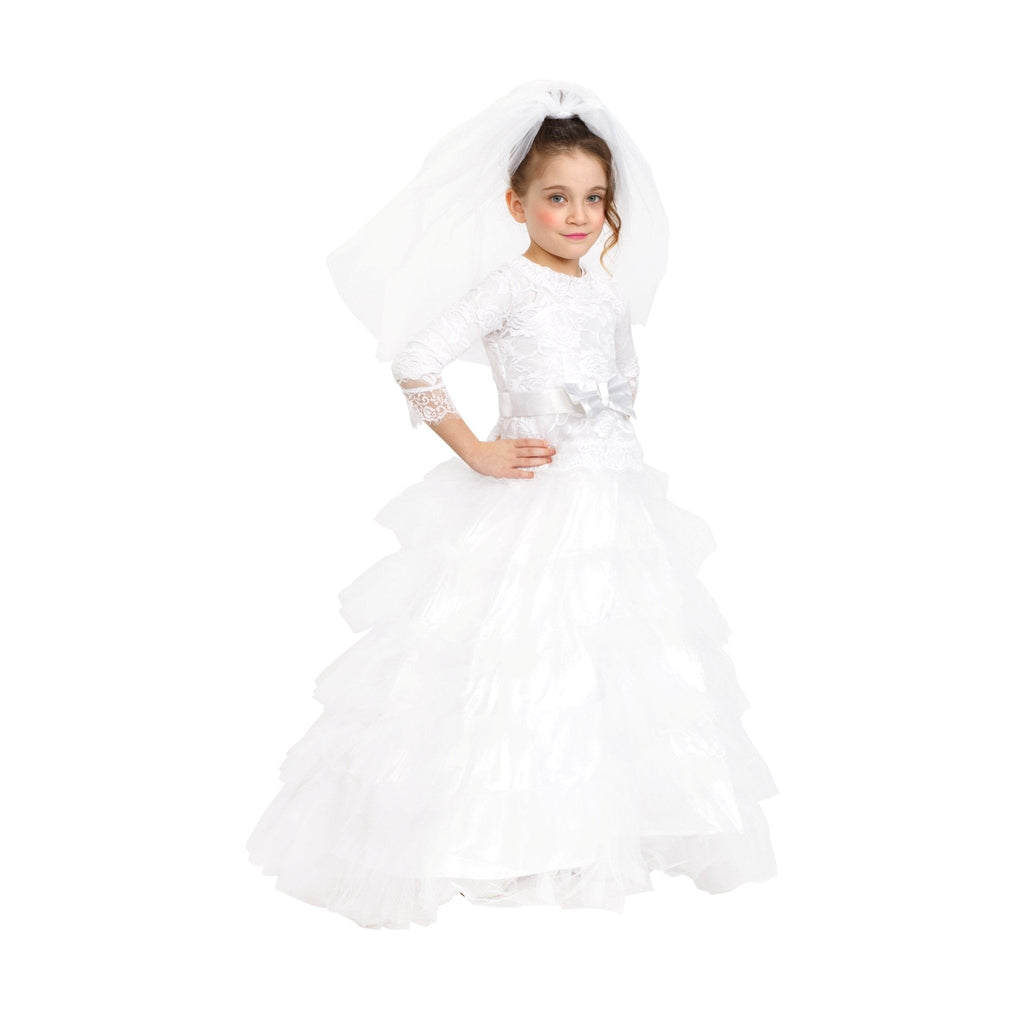 Bridal Dress with Wedding Veil - Kids by Dress Up America