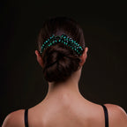 Emerald Green Crystal Leaf Hair Comb Set by Bridal Port